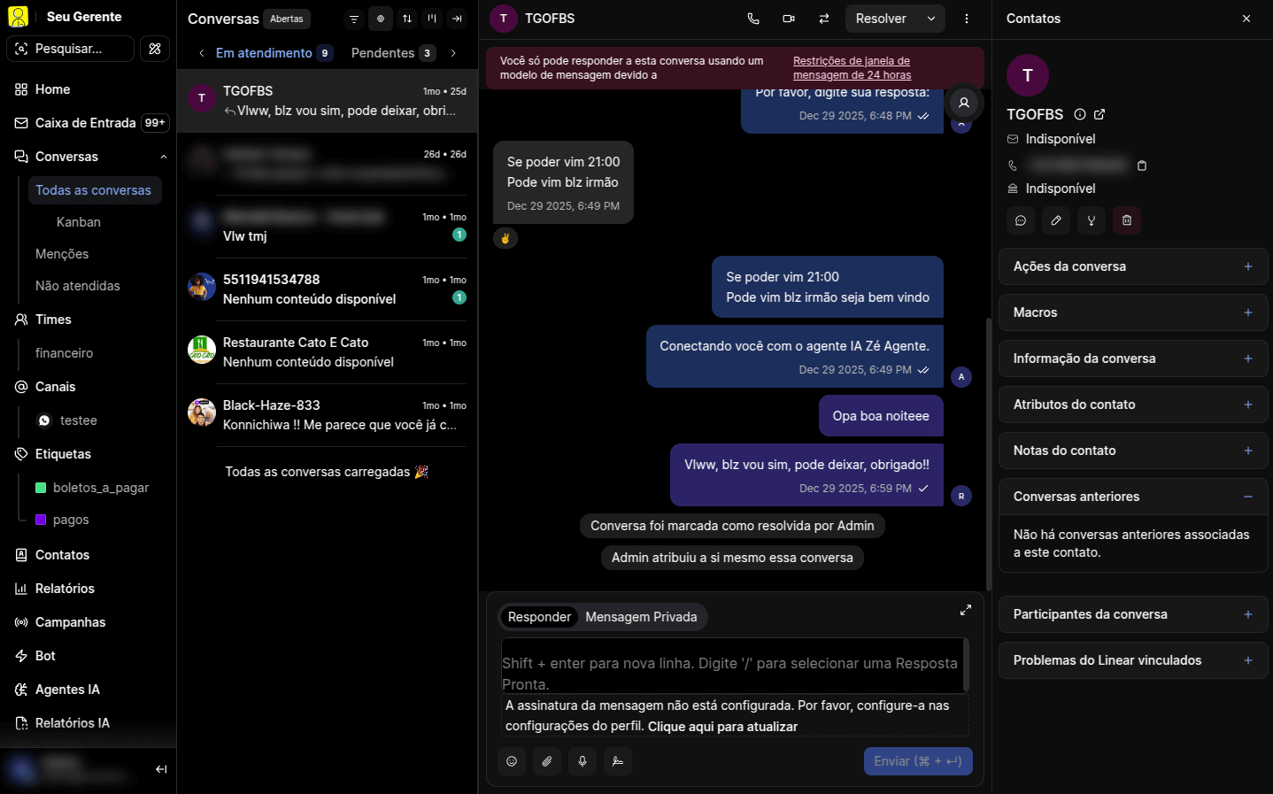 Dashboard do Ecossistema SeuGerente